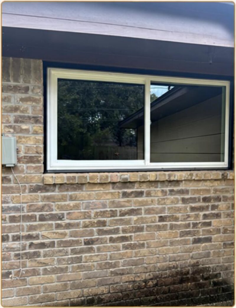 Slider window replacement on a brick elevation