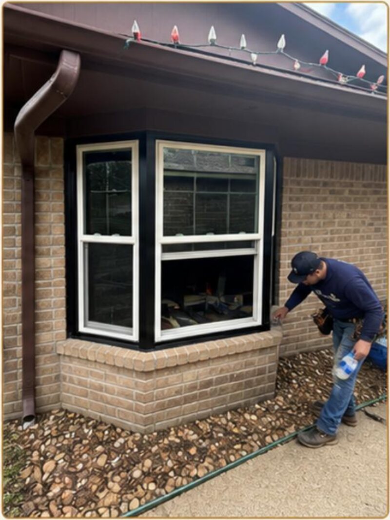 Bay window installation in progress
