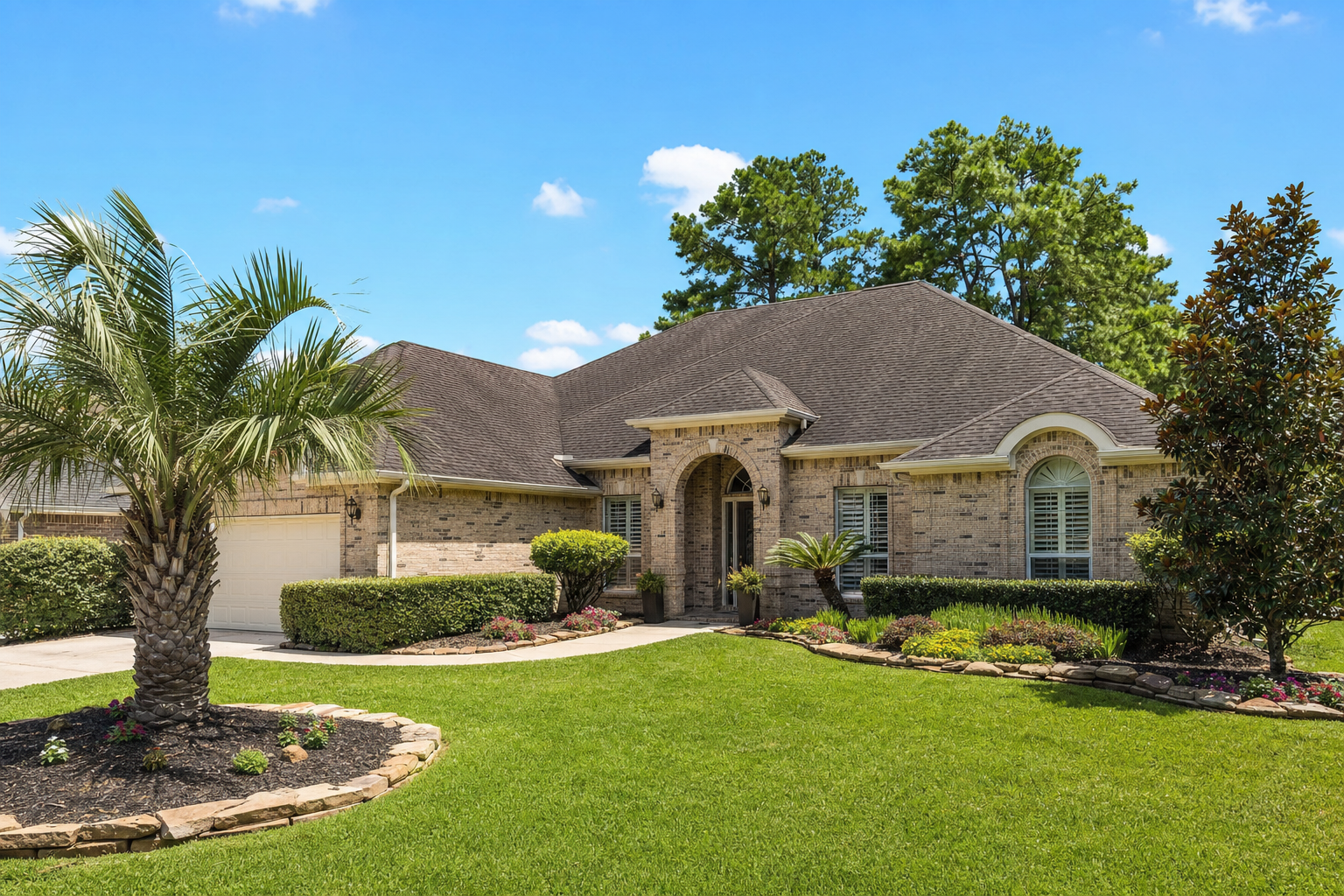 Houston brick single-family home — the kind of home DC Pines insulates every week