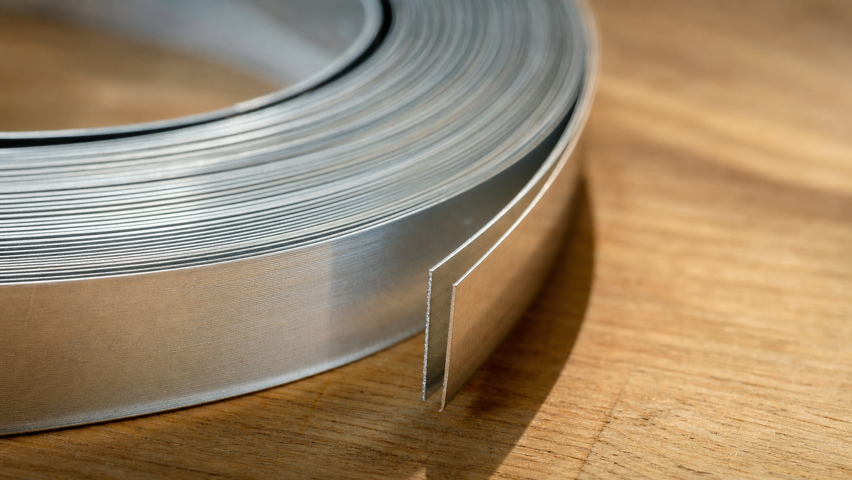 Cross-section of aluminum gutter coil showing thickness for houston aluminum gutter thickness comparison